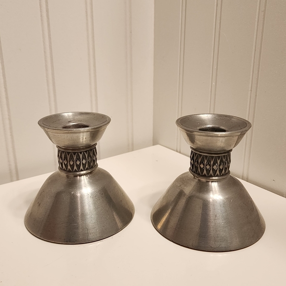 Pair of Pewter Candle holders by Mastad Norway Model 101, Midcentury Ca 1950s - Picture 1 of 6